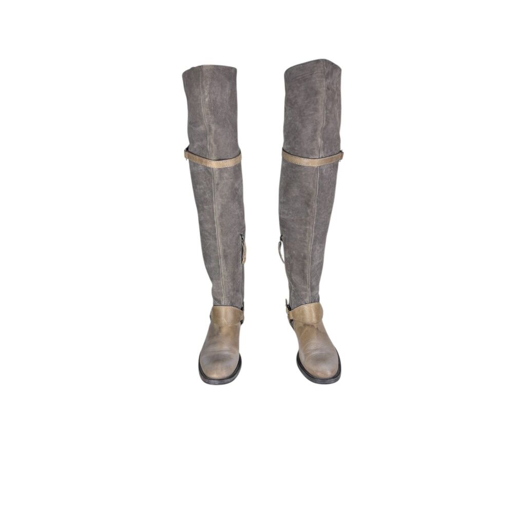 brunello cucinelli suede boots women over the knee size 37.5 7 Gray